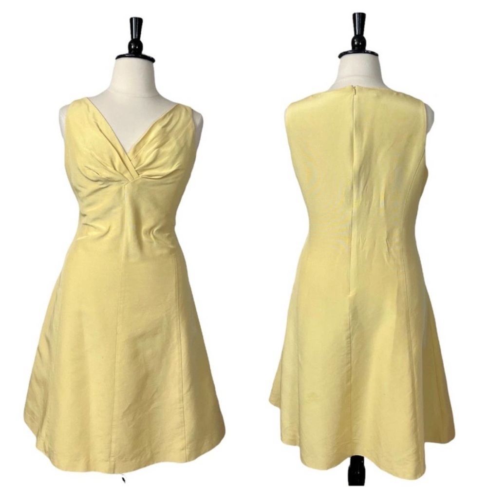 Talbots High Waist Silk and Cotton Blend Surplice A-line Midi Dress Size 18 - Picture 2 of 6